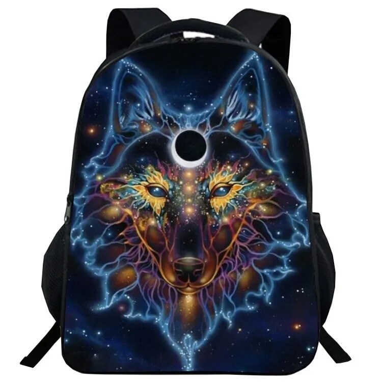 Mochila Escolar com Estampa de Lobo - CityBag