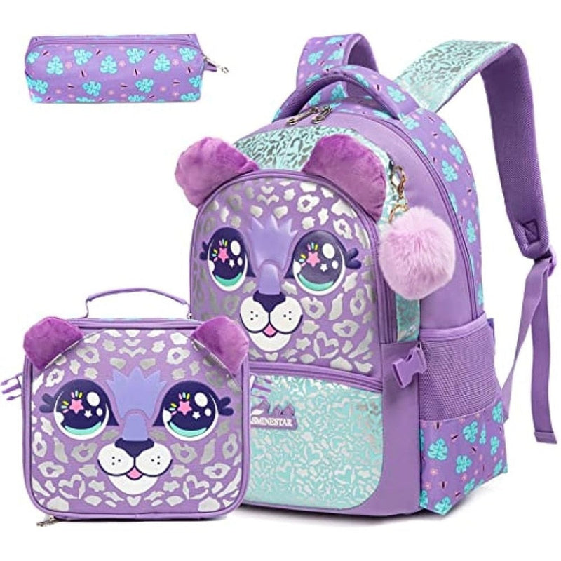 Kit Escolar Fofo com 3 Peças: Mochila, Lancheira e Estojo