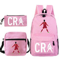 Kit Escolar do Cristiano Ronaldo Com 3 Peças: Mochila, Bolsa de Ombro e Estojo